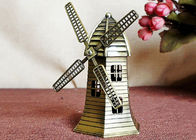 Thu nhỏ DIY Craft Quà tặng Mô hình xây dựng nổi tiếng thế giới Brass Đồng hồ cối xay gió Hà Lan