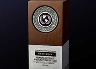 Cơ sở nhôm Giải thưởng bằng gỗ Mảng 3D Lưu niệm Logo tùy chỉnh cho doanh nghiệp