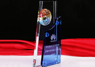 Business Blue Glass Awards Cup Trophies, Custom Made Glass