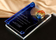 Business Blue Glass Awards Cup Trophies, Custom Made Glass